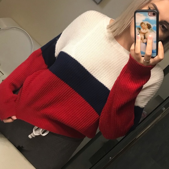 Multi coloured cropped sweater - Picture 1 of 3